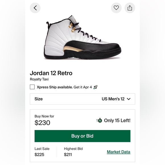 Jordan 12 Retro “Royalty Taxi” Men’s Size 12 - Picture 11 of 11